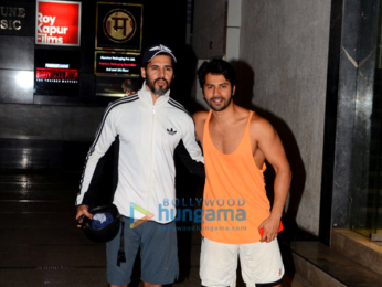 Varun Dhawan, Aayush Sharma and Dino Morea snapped at the gym