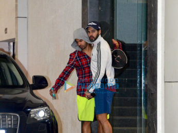 Varun Dhawan and Dino Morea snapped outside the gym