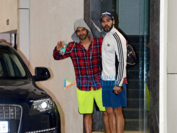 Varun Dhawan and Dino Morea snapped outside the gym