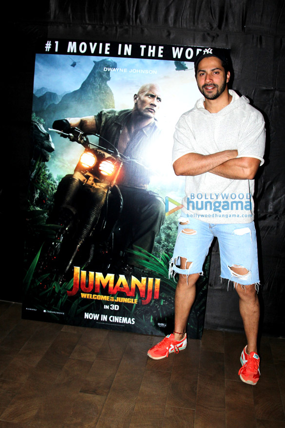 varun dhawan hosts a special screening of jumanji welcome to the jungle 2