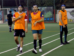 Varun stuns with a surprise appearance at a football practice session
