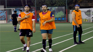 Varun stuns with a surprise appearance at a football practice session
