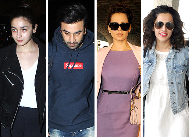 Weekly airport style Alia Bhatt, Ranaut, Karan Johar and Hrithik Roshan make a case for the monochromes!
