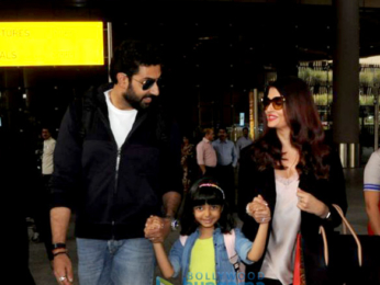 Abhishek Bachchan, Aishwarya Rai Bachchan and Aaradhya snapped at the airport