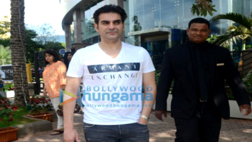 Arbaaz Khan snapped with friend at BKC