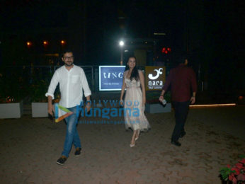 Dia Mirza snapped with Sahil Sangha post dinner at BKC