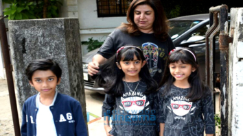 Farah Khan with her kids at Kromakay in Juhu for their birthday bash