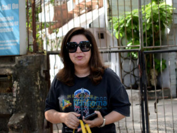 Farah Khan with her kids at Kromakay in Juhu for their birthday bash