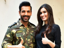 John Abraham & Diana Penty POSE For Media After Parmanu PHOTO-SHOOT