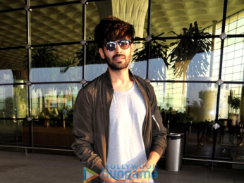 Kartik Aaryan and Nushrat Bharucha snapped leaving for Jaipur to promote 'Sonu Ke Titu Ki Sweety'