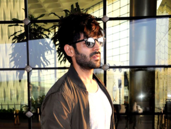 Kartik Aaryan and Nushrat Bharucha snapped leaving for Jaipur to promote 'Sonu Ke Titu Ki Sweety'
