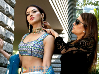 Sana Khan snapped doing a shoot for designer Reynu Tandon
