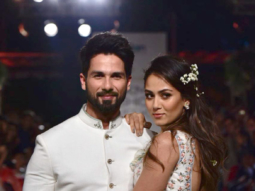 Shahid Kapoor and Mira Rajput walk the ramp for Anita Dongre’s show at the Lakme Fashion Week 2018
