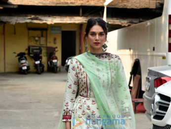 Aditi Rao Hydari snapped at a photo shoot for Spring Summer collection