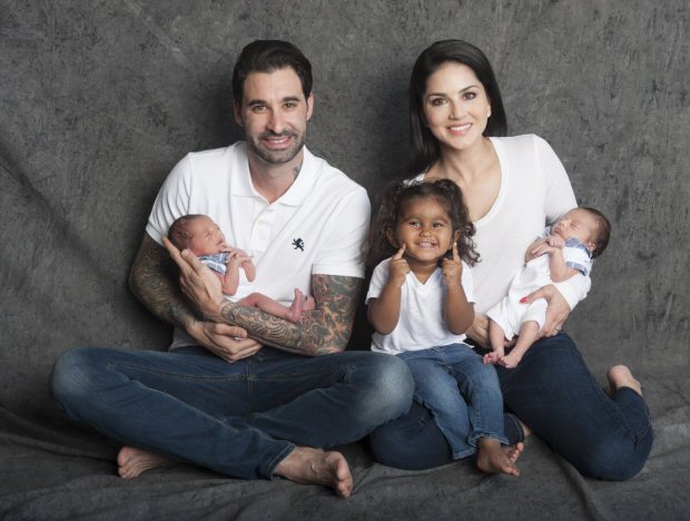 First Picture: After adopting Nisha Kaur Weber, Sunny Leone and Daniel Weber welcome twins Noah and Asher