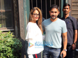 Amrita Arora snapped with husband at Pali Village Cafe in Bandra