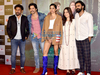 Banita Sandhu, Varun Dhawan and Shoojit Sircar grace the trailer launch of 'October'