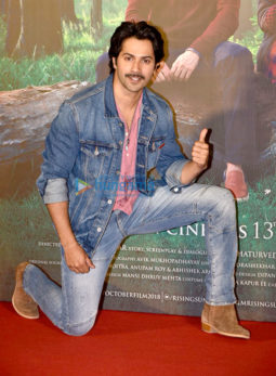 Banita Sandhu, Varun Dhawan and Shoojit Sircar grace the trailer launch of 'October'