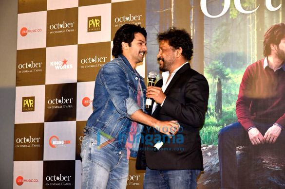 banita sandhu varun dhawan and shoojit sircar grace the trailer launch of october1 2