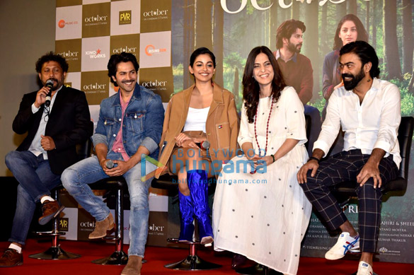 banita sandhu varun dhawan and shoojit sircar grace the trailer launch of october1 5