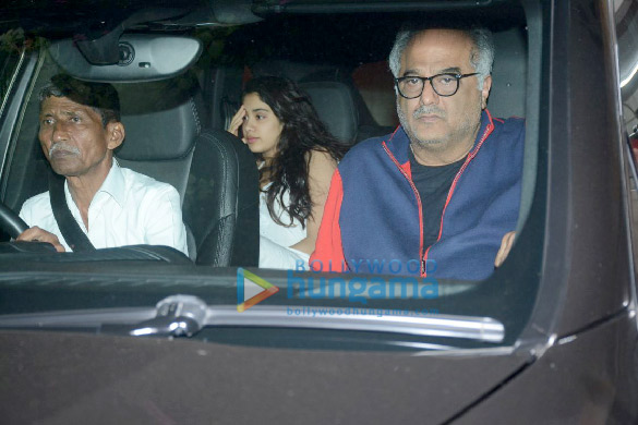 Boney Kapoor and family snapped at Arjun Kapoor’s house
