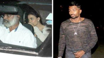 Elli Avram hides her face from paparazzi whilst spotted with Hardik Pandya