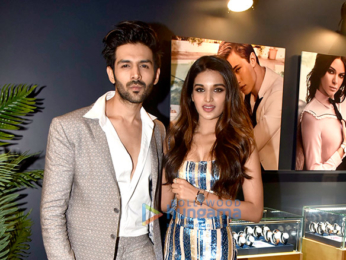 Kartik Aaryan and Nidhhi Agerwal at the Daniel Wellingston store launch