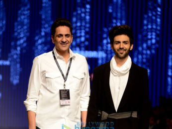 Kartik Aaryan walks the ramp for Pawan Sachdeva at the Amazon Fashion Week