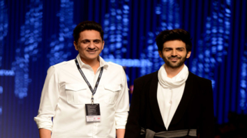 Kartik Aaryan walks the ramp for Pawan Sachdeva at the Amazon Fashion Week