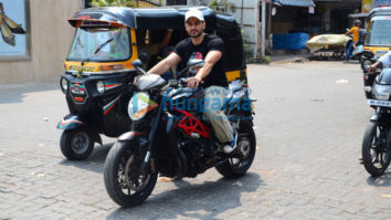 Kunal Khemu snapped riding a bike in Bandra