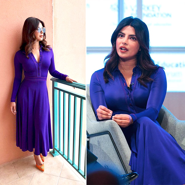 Priyanka Chopra at the GESF Discussion in Dubai wearing Nina Ricci