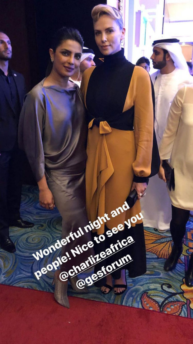 Priyanka Chopra meets Charlize Theron, Lewis Hamilton and Suits stars Gina Torres and Sarah Rafferty in Dubai
