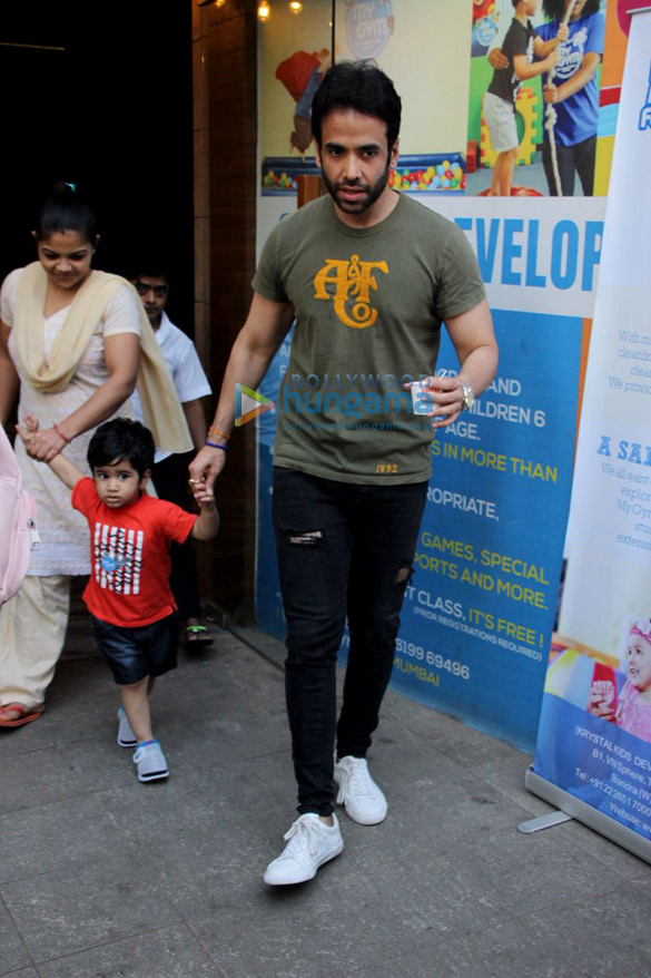 Tusshar Kapoor snapped with son Laksshya Kapoor in Mumbai