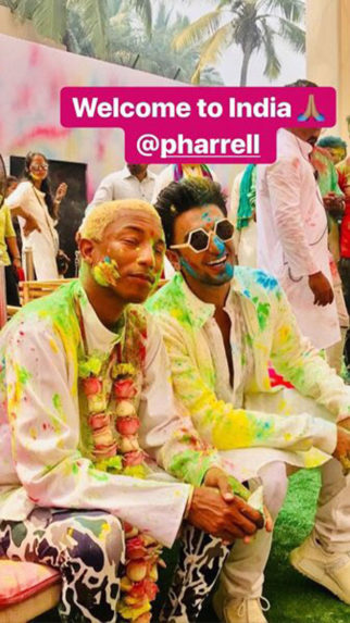 WATCH: Hollywood musician Pharrell Williams joins Ranveer Singh for Holi celebrations