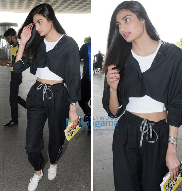 Weekly Airport Style: Athiya Shetty goes sporty chic in monochrome separates