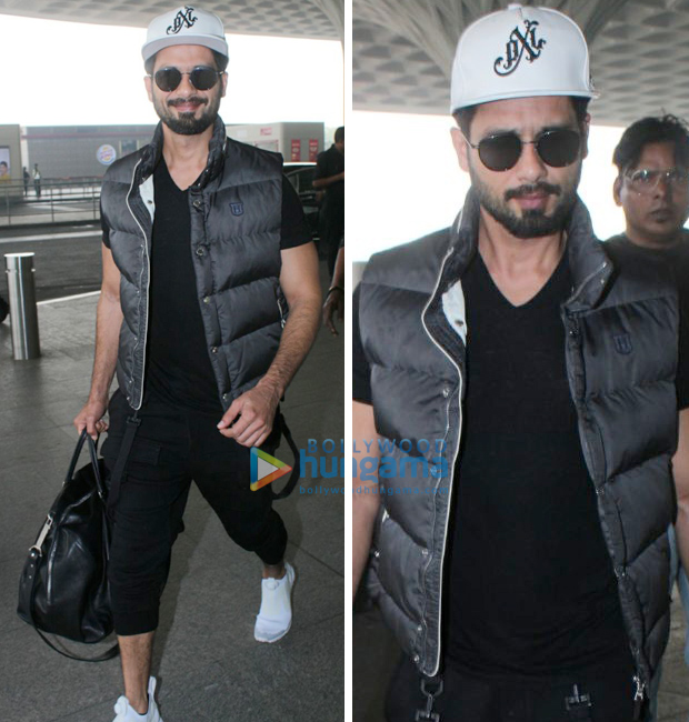 Weekly Airport Style: Shahid Kapoor in an all black sporty look