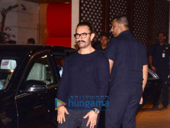 Aamir Khan, Sachin Tendulkar and John Abraham at the Ambani party for Olympics committee