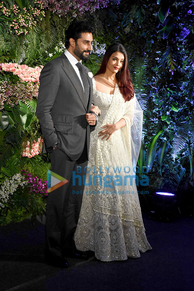 Aishwarya Rai Bachchan and Abhishek Bachchan at Virat Kohli-Anushka Sharma wedding reception