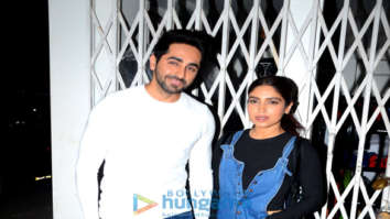 Ayushmann Khurrana and Bhumi Pednekar spotted at Mehboob Studio after an ad shoot