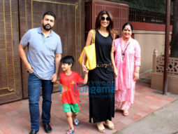 Raj Kundra and Shilpa Shetty with her family spotted at son Vivaan’s school in Juhu