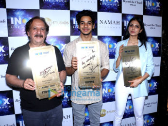 Ishaan Khatter, Malavika Mohanan and Majid Majidi promote their film Beyond The Clouds at INOX Atria Mall