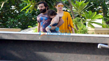 Kareena Kapoor Khan, Saif Ali Khan and Taimur snapped by the pool side at Amrita Arora’s residence