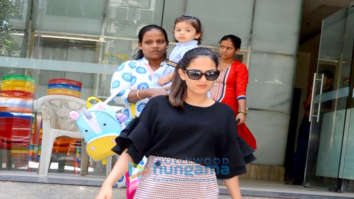 Mira Rajput spotted with daughter Misha Kapoor at a playschool in Bandra
