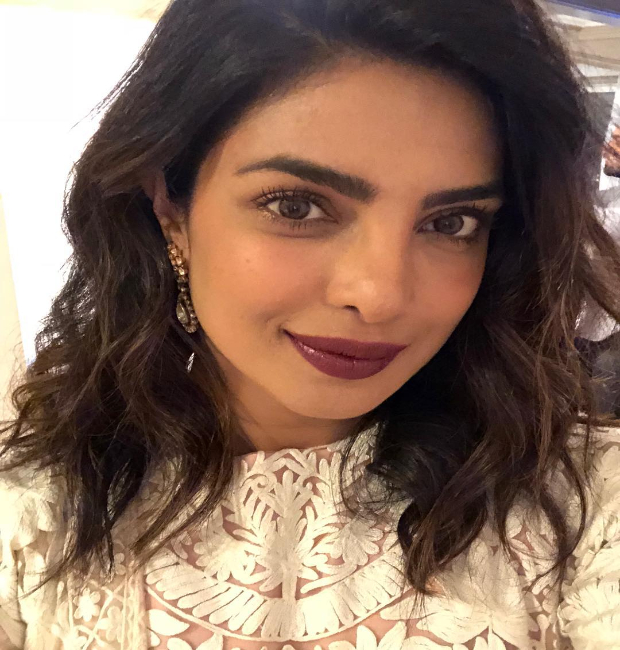 Priyanka Chopra flaunts bright lips and delicately lined eyes