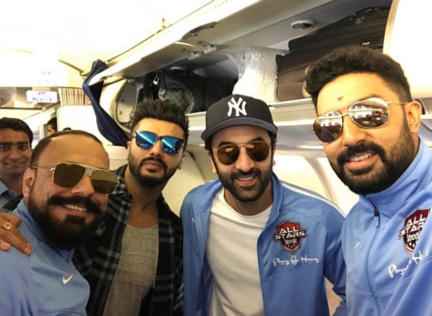 Ranbir Kapoor, Abhishek Bachchan and Arjun Kapoor play charity football; break into 'Kala Chashma' dance in Singapore