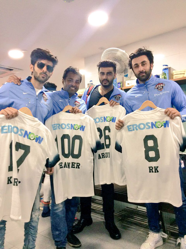 Ranbir Kapoor, Abhishek Bachchan and Arjun Kapoor play charity football; break into 'Kala Chashma' dance in Singapore