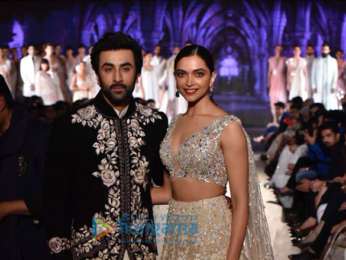 Ranbir Kapoor and Deepika Padukone walk the ramp for Mijwan