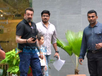 Sanjay Dutt and kids spotted at Hinduja Hospital in Bandra