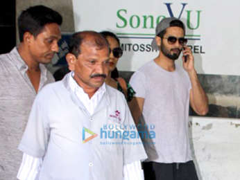 Shahid Kapoor and wife Mira Rajput snapped outside a clinic