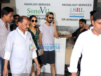 Shahid Kapoor and wife Mira Rajput snapped outside a clinic